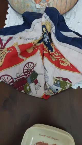Foulard seta stampa vintage pura seta