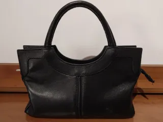 Bolso de mano de piel negro