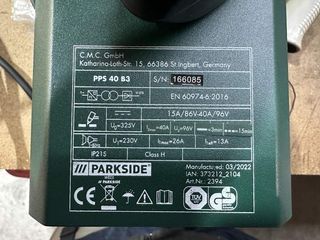 CORTADORA DE PLASMA PARKSIDE PPS 40 B3