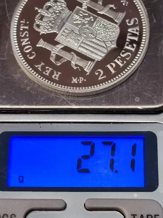 Moneda Plata 2 Pesetas 1889 Alfonso XIII