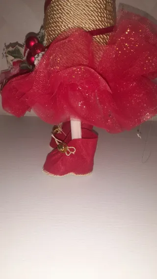 Decorazione Natalizia Cono Oro e Rosso