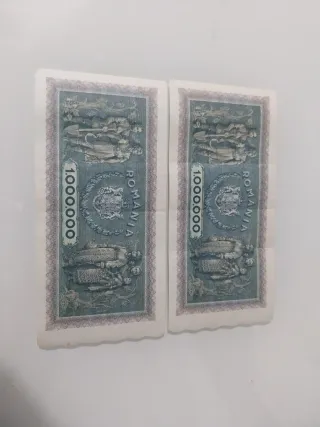 2 Billetes 1.000.000 Lei Rumanía