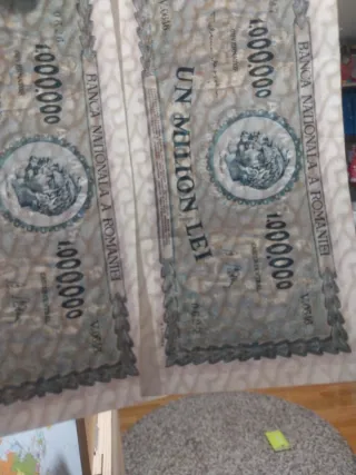 2 Billetes 1.000.000 Lei Rumanía
