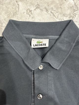 Polo Lacoste Manga Larga Gris