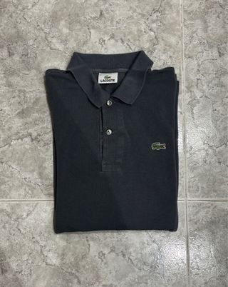 Polo Lacoste Manga Larga Gris