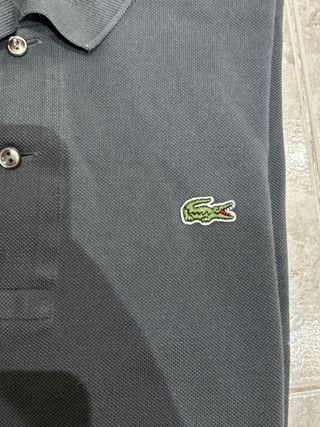 Polo Lacoste Manga Larga Gris