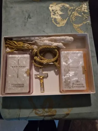 Libros Comunión 50 añ Antiguos Nacar Niña Niño Cru