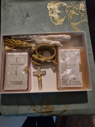 Libros Comunión 50 añ Antiguos Nacar Niña Niño Cru