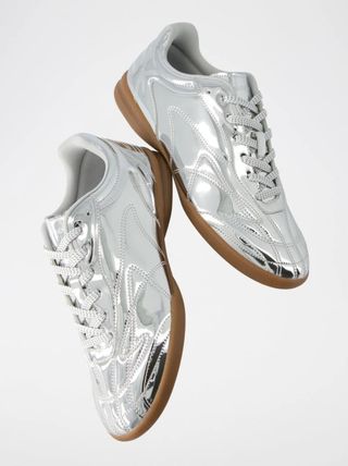 Zapatillas Bershka plateadas talla 38