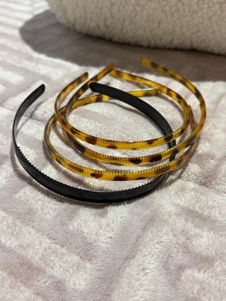 Lote 4 diademas pelo tortuga y negro