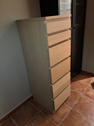 Cómoda Ikea Malm 6 cajones madera