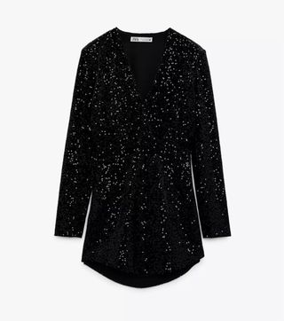 Vestido mini lentejuelas Zara
