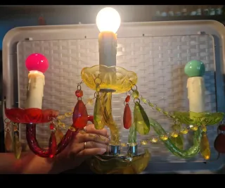 Lampadario vintage vetro colorato