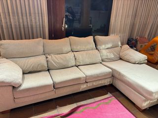 Sofá modular beige de tela