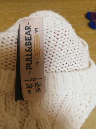 Jersey Pull&Bear blanco trenzado talla XS