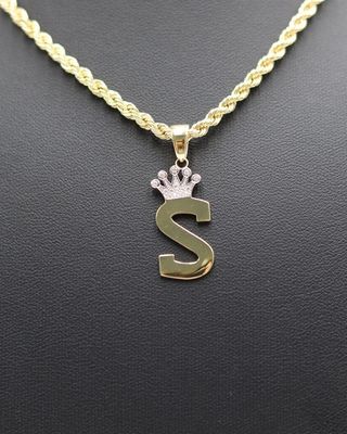 COLGANTE LETRA S CON CIRCONITAS - 18K