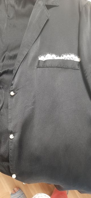 Pijama de seda negro