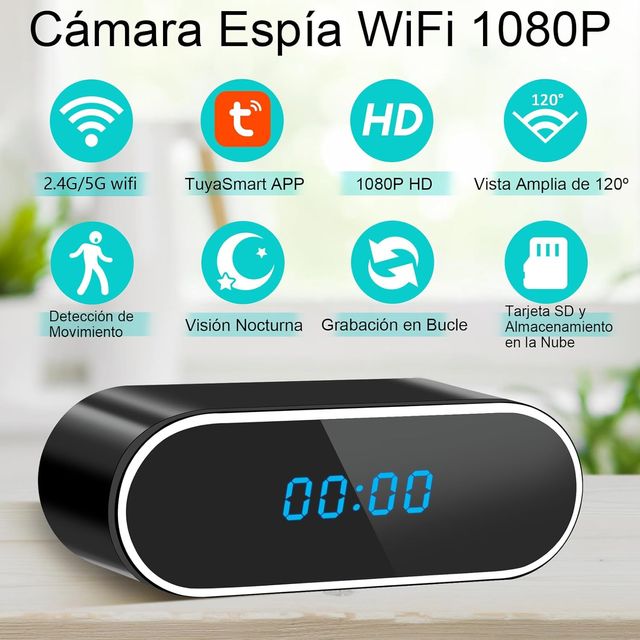 Cámara Espía Oculta WiFi, 2,4G/5G Mini reloj