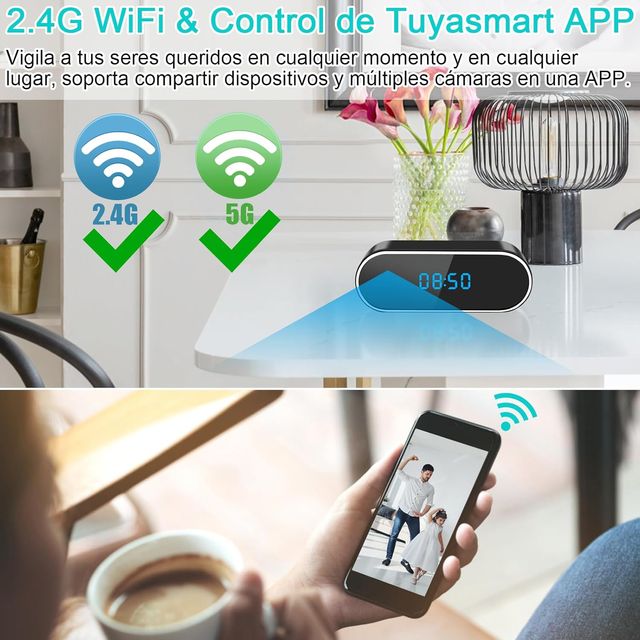 Cámara Espía Oculta WiFi, 2,4G/5G Mini reloj