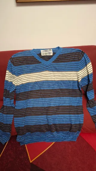 Jersey fino Desigual rayas azul y marrón Talla XL