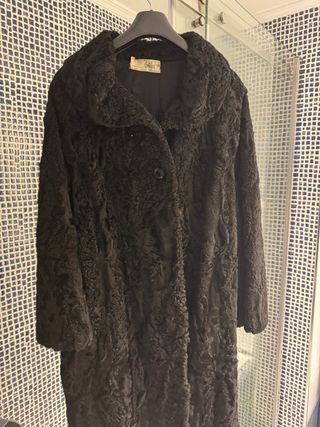 Abrigo de Astracán Auténtico Negro