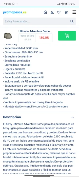 Bivvy Refugio Pesca Ultimate Adventure