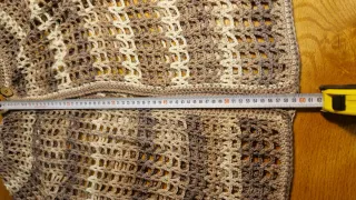 Chaqueta de punto crochet beige y marrón