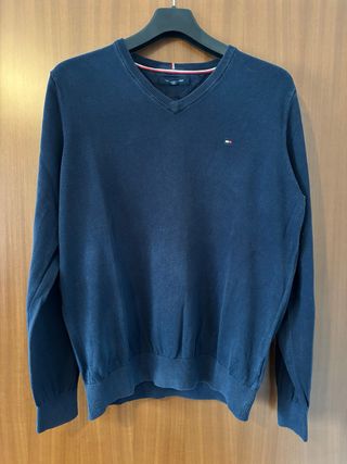Maglione Blu V-Neck Tommy Hilfiger
