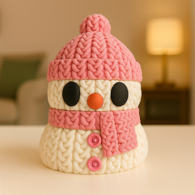 La Madre Muñeco Nieve Navideño Ganchillo 3D