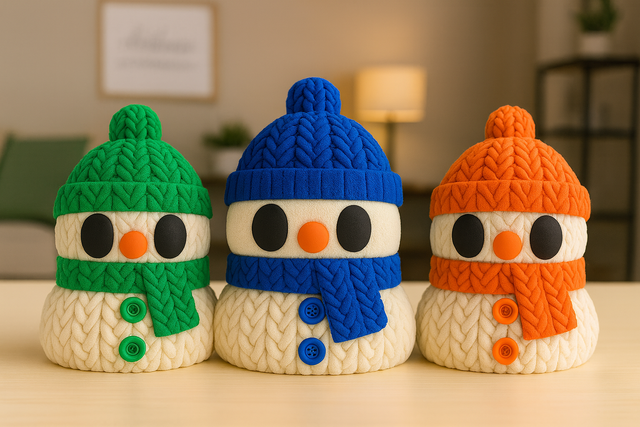 La Madre Muñeco Nieve Navideño Ganchillo 3D