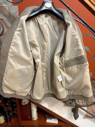 Giubbino in vera pelle vintage beige