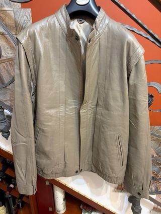 Giubbino in vera pelle vintage beige