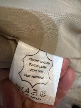 Giubbino in vera pelle vintage beige