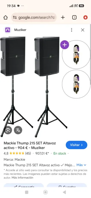 Alquiler Altavoces Mackie Thump 215 SET