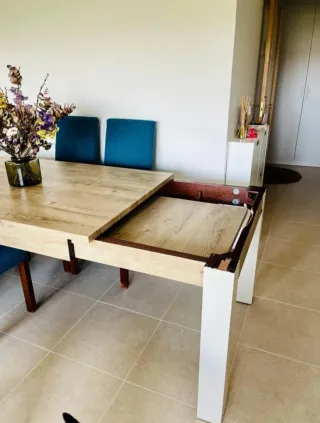 Mesa comedor + 6 sillas tapizadas