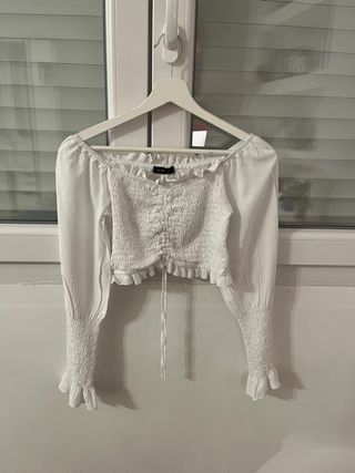 Blusa blanca manga larga