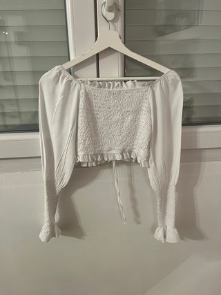 Blusa blanca manga larga