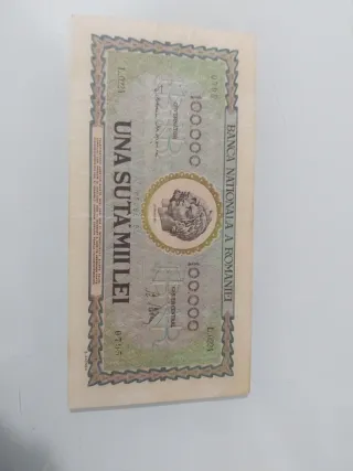 Billetes Rumanía 100.000 Lei