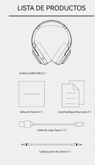 Sin abrir! Honor Choice Headphones Pro Negro