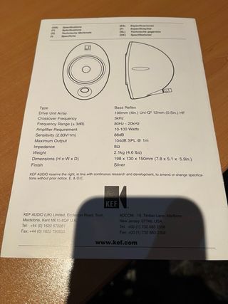 Altavoces Kef home cinema con subwoofer