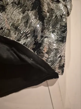 Top lentejuelas negro y plateado