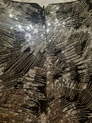 Top lentejuelas negro y plateado