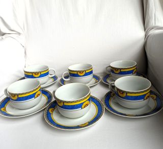 Juego 6 Tazas Té Karlovarsky Bohemia Porcelana