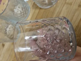 Juego de 8 vasos de vidrio texturizado