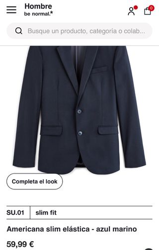 Americana Celio Slim Fit Azul Talla M