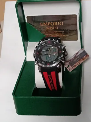 Reloj Emporio Watch Negro y Rojo