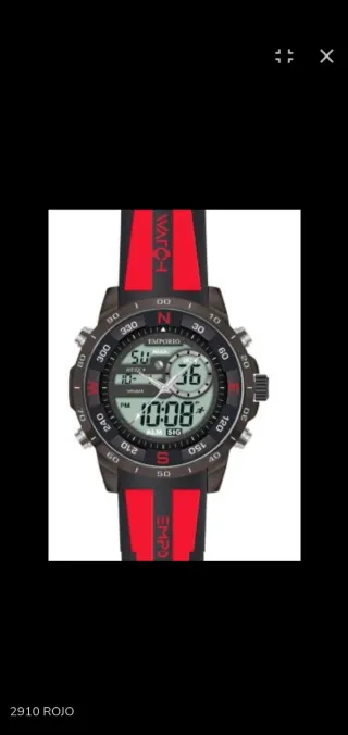 Reloj Emporio Watch Negro y Rojo