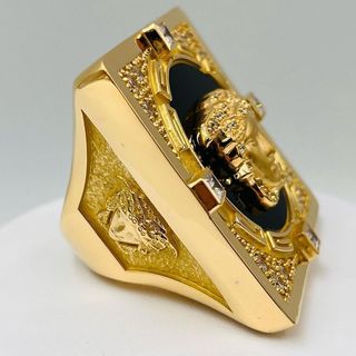 SELLO GRANDE MEDUSA ONIX 18K