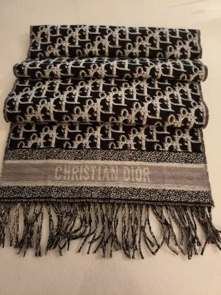 Bufanda  Cachemira Negra Beige Mujer.