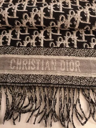 Bufanda  Cachemira Negra Beige Mujer.